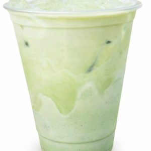 Refreshing green tea drink with ice