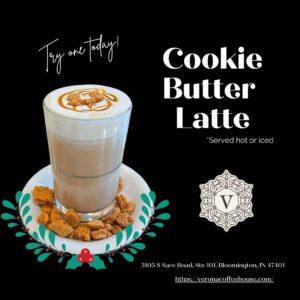 Holiday-themed latte advertisement