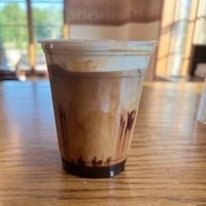 Iced coffee in plastic cup
