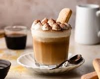 Creamy coffee with whipped topping